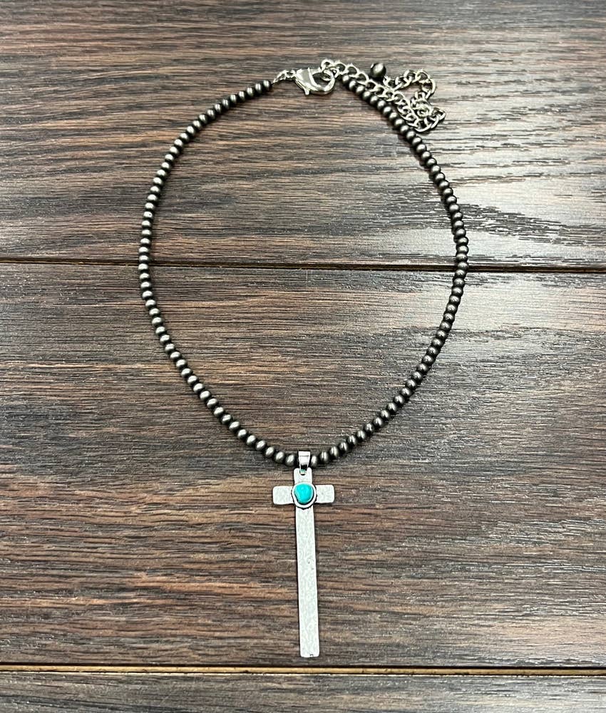 735151, Navajo Cross Turquoise Necklace