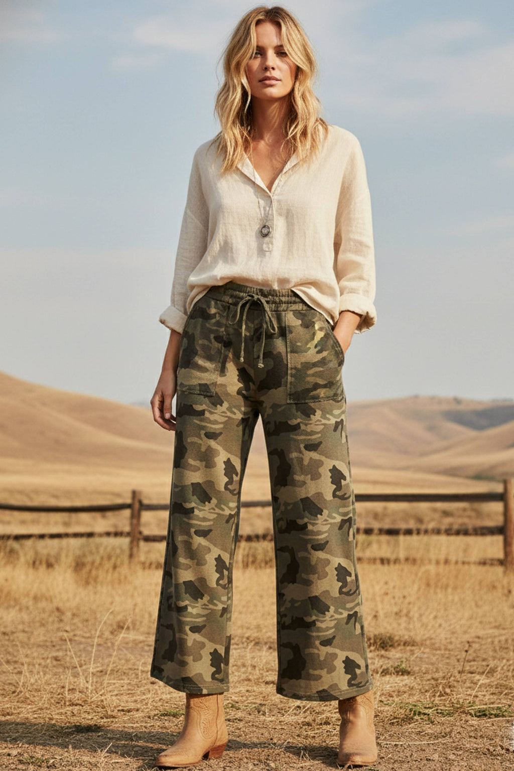 Camo Wide Leg Pants