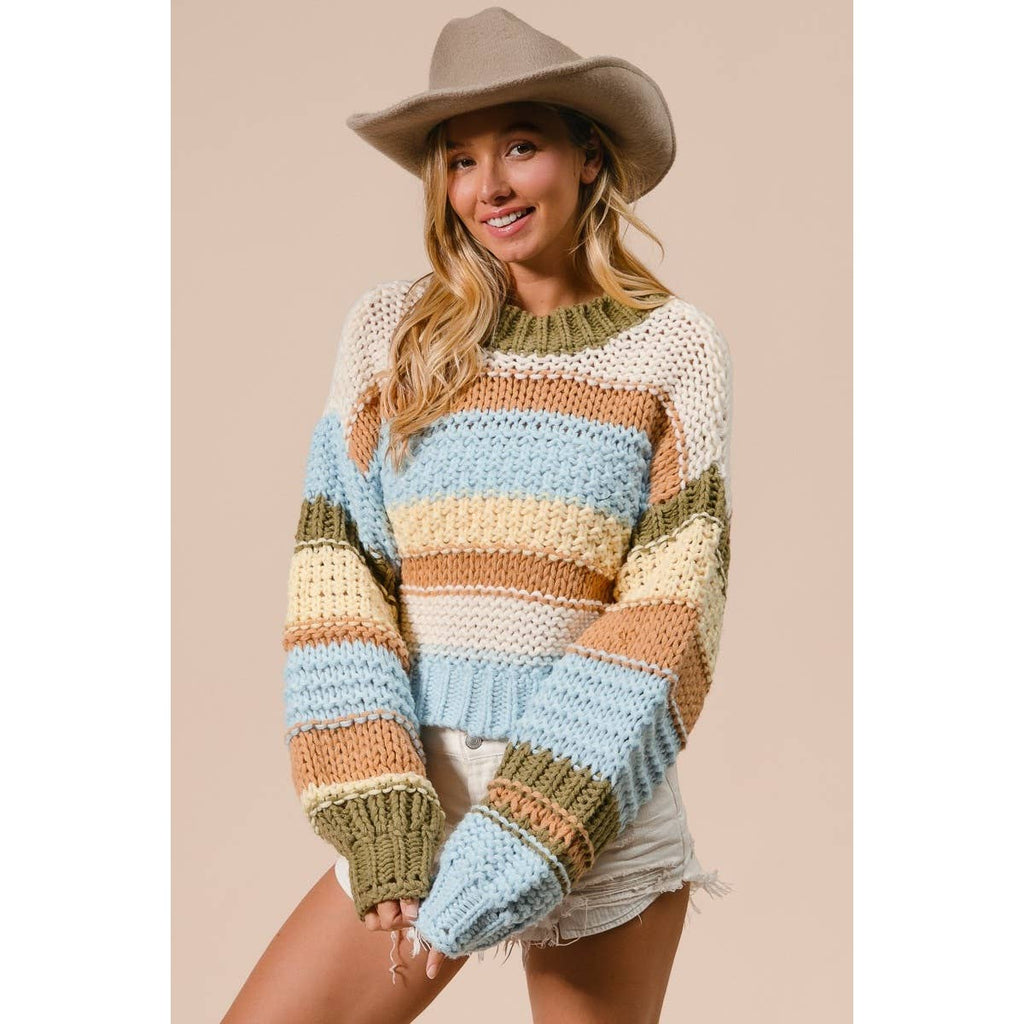 Multi Colors Stripes Sweater