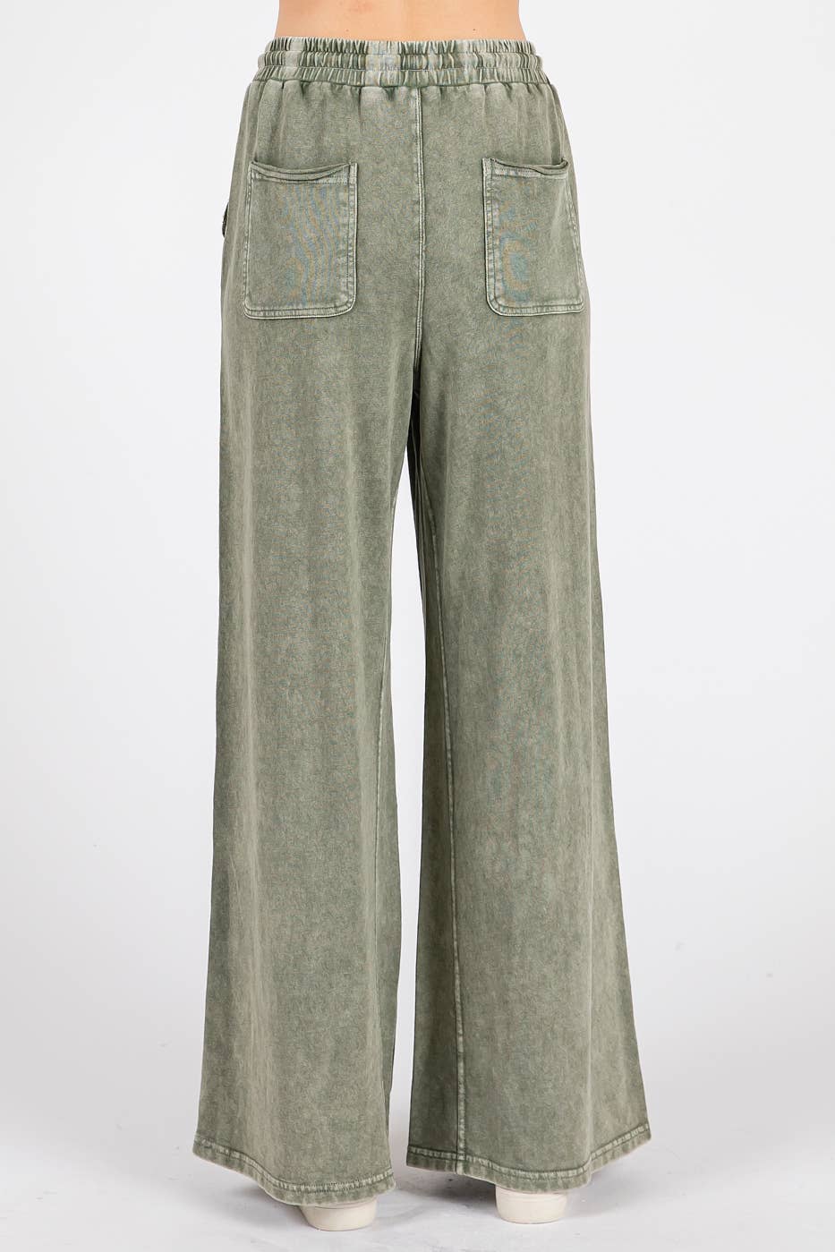 FRENCH TERRY WIDE LEG PANTS