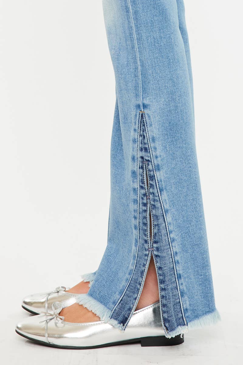 TWO TONE OPEN PACK MID RISE BOOTCUT