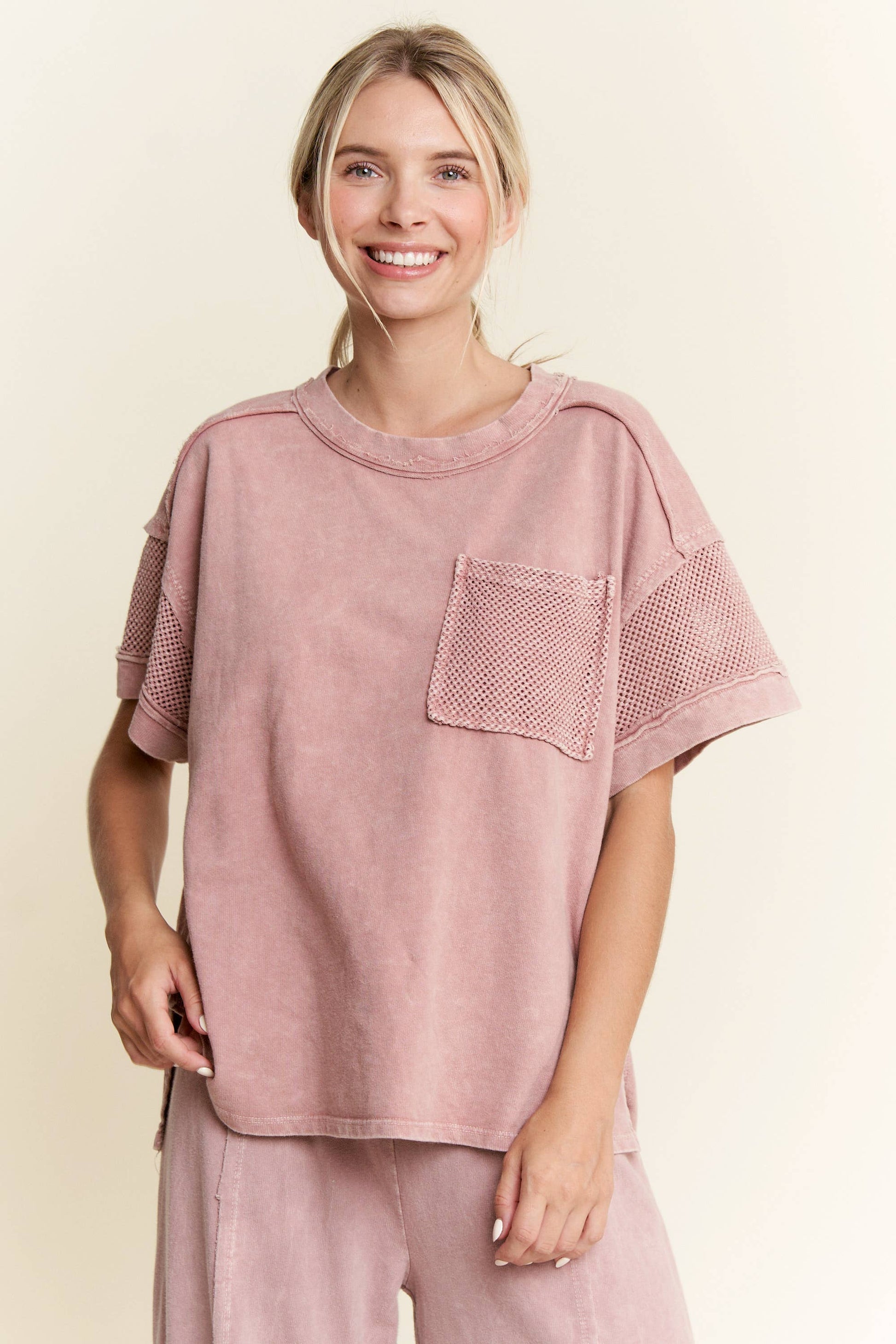 MineralWash Mesh Pocket Sleeve top