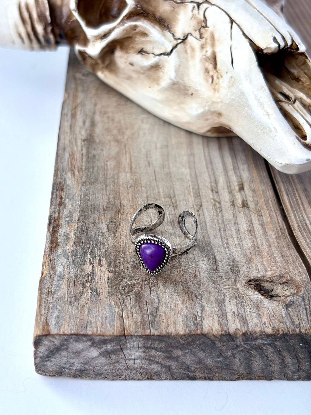 Western Teardrop Stone Adjustable Ring 