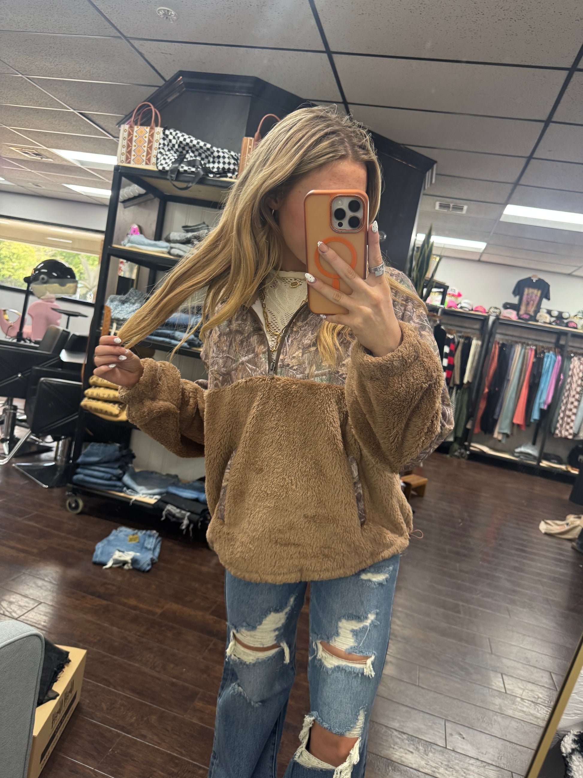 Camo Sherpa pullover