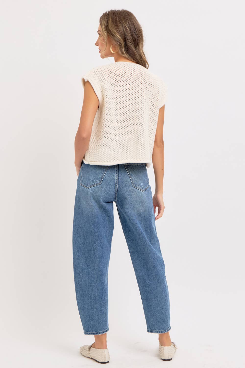 BUTTON CLOSURE  KNIT VEST TOP