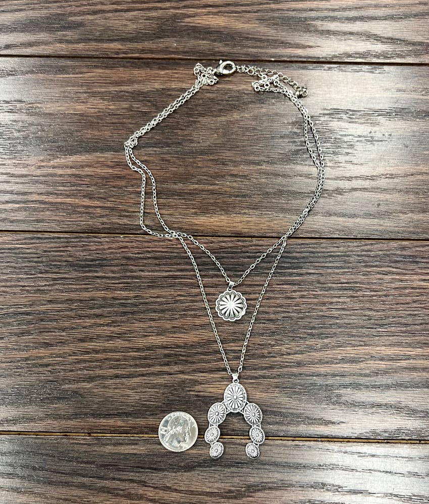 736727, 20" Concho Squash Blossom Necklace