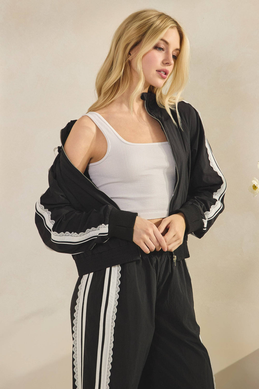 Nylon Laced Track Jacket