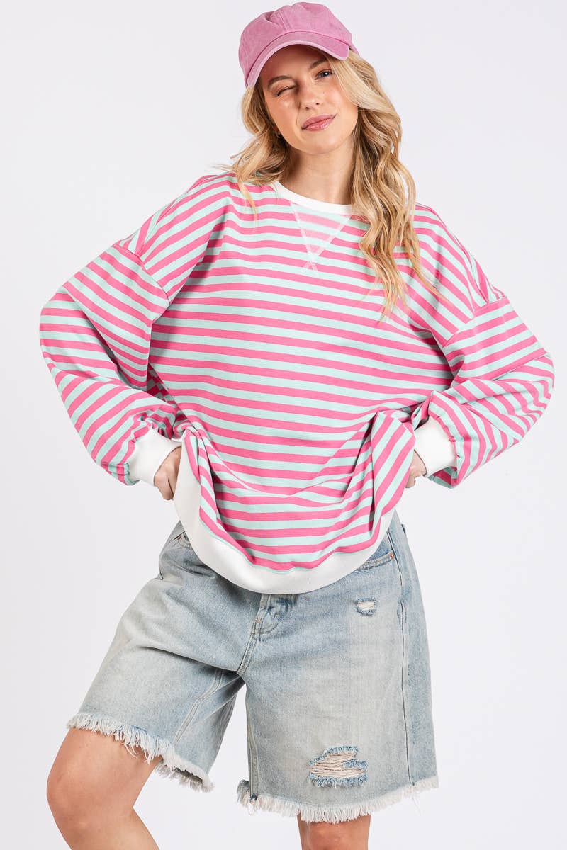 MULTI COLOR STRIPED SWEATSHIRT