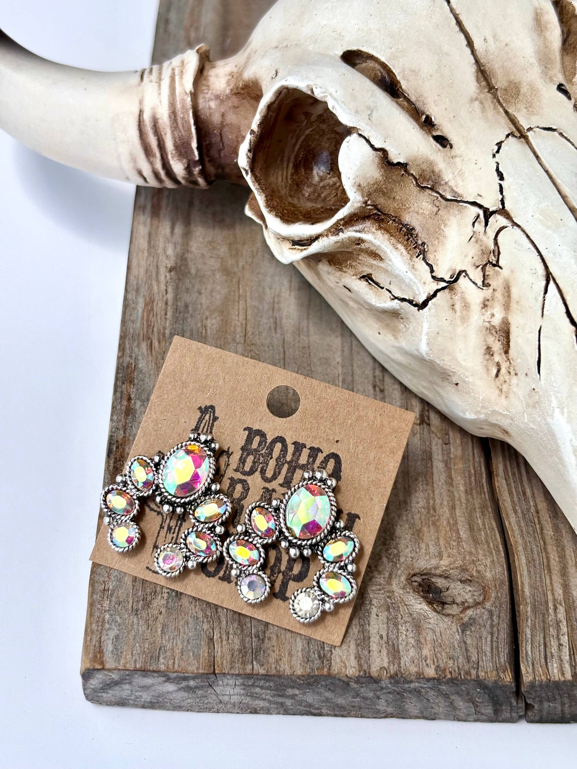 Squash Blossom Turquoise Stone Stud Earrings