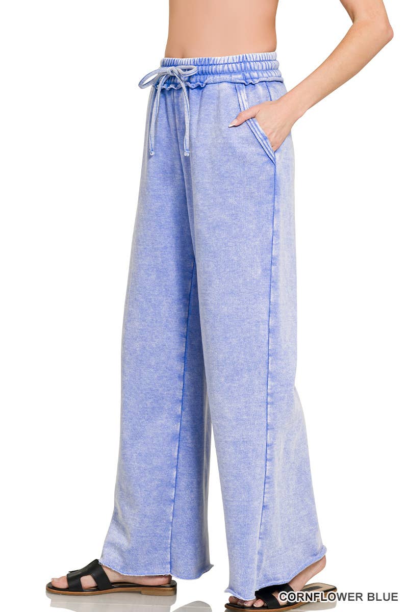 Acid Wash Fleece Sweatpants Zenana