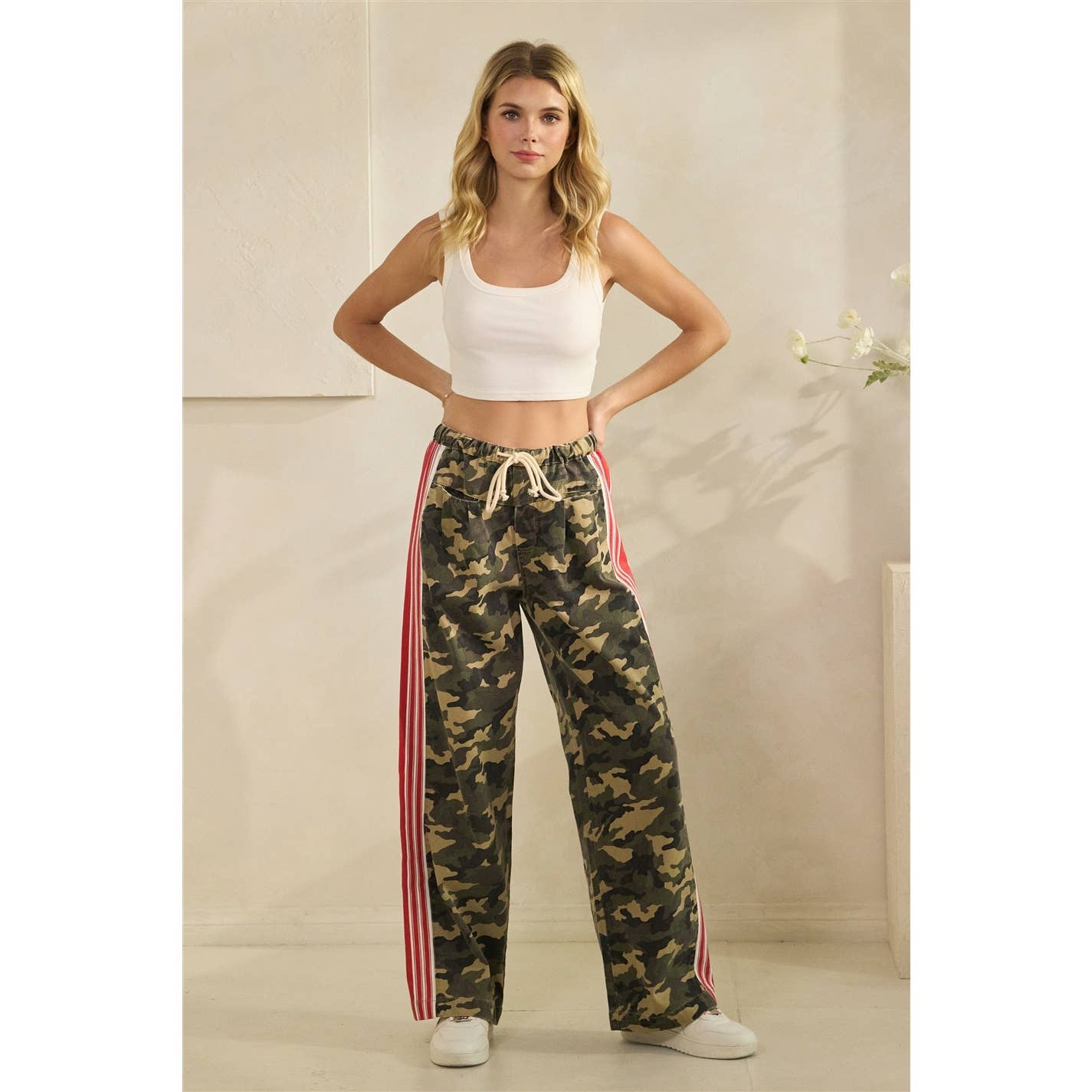 Sport Striped Wide Legged Pants