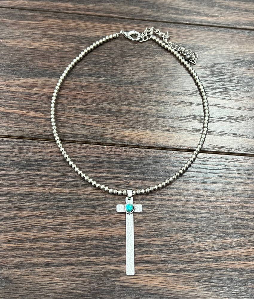 737192, Navajo Cross Turquoise Necklace