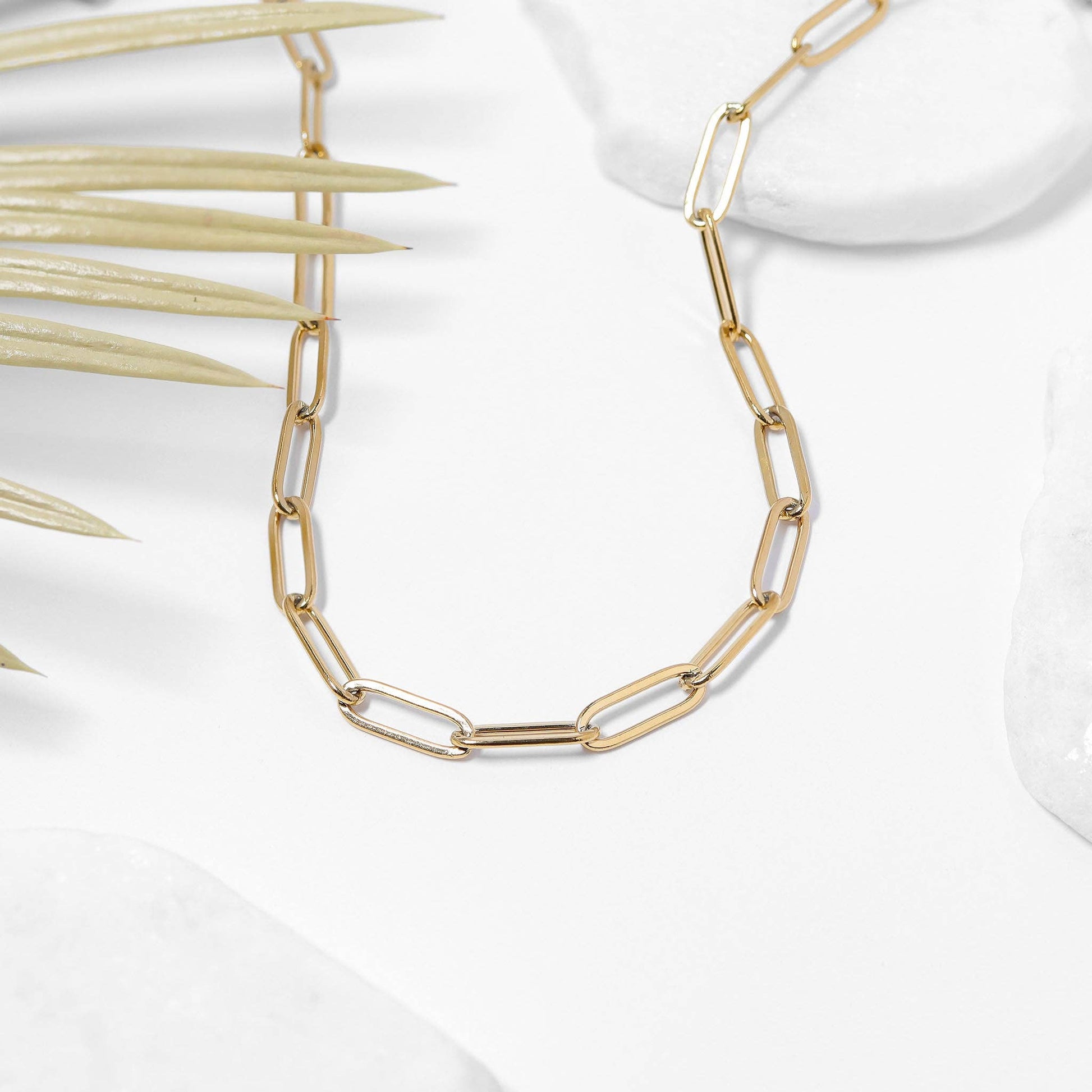 18K Gold Paperclip Chain Necklace