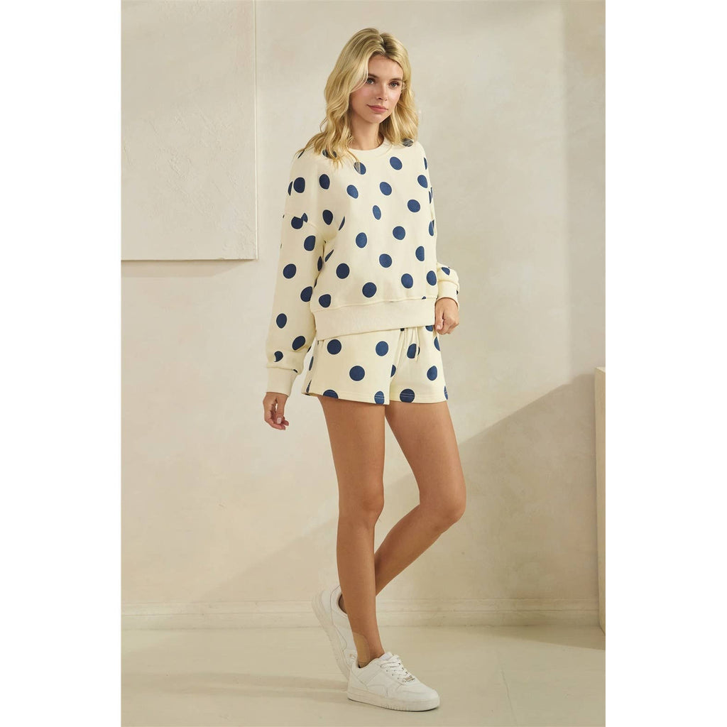 Polka Dot Crew Neck SweatShirt