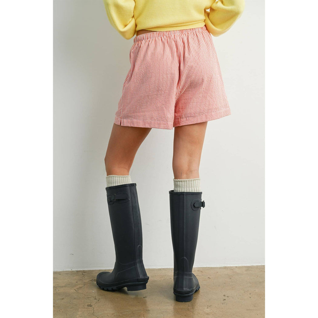 Casual Striped Drawstring Shorts