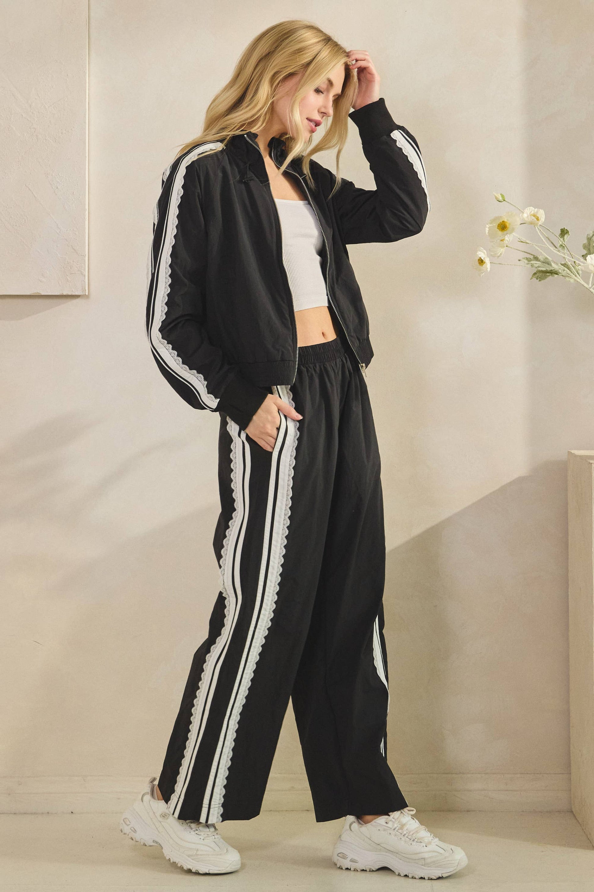 Nylon Laced Track Jacket