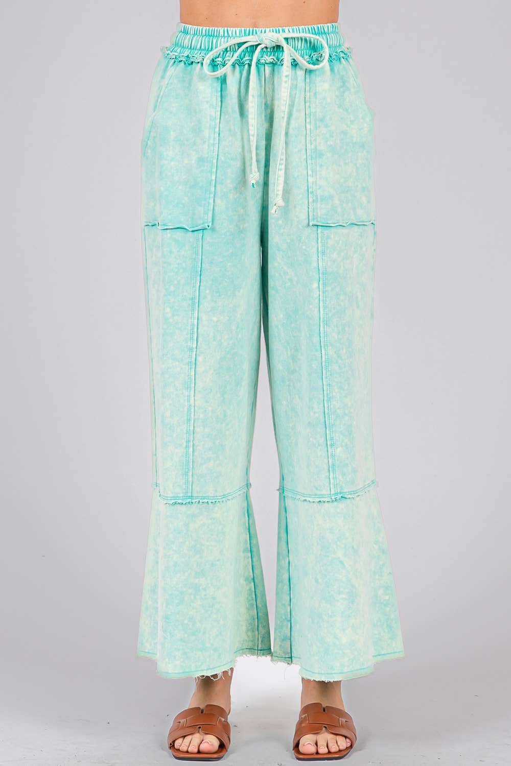 MINERAL WASHED TERRY KNIT PANTS