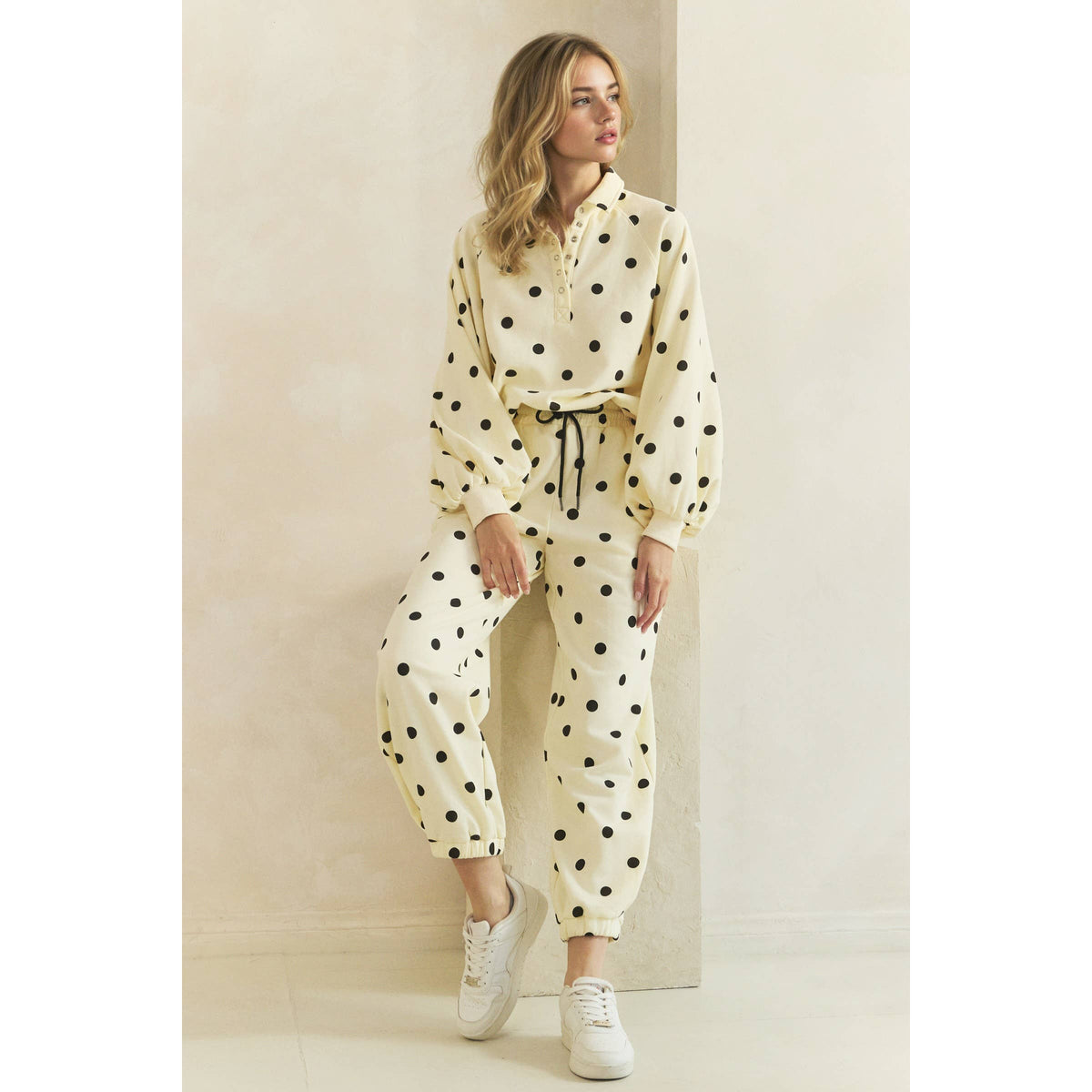 Playful Charm Polka Dot Quarter Zip
