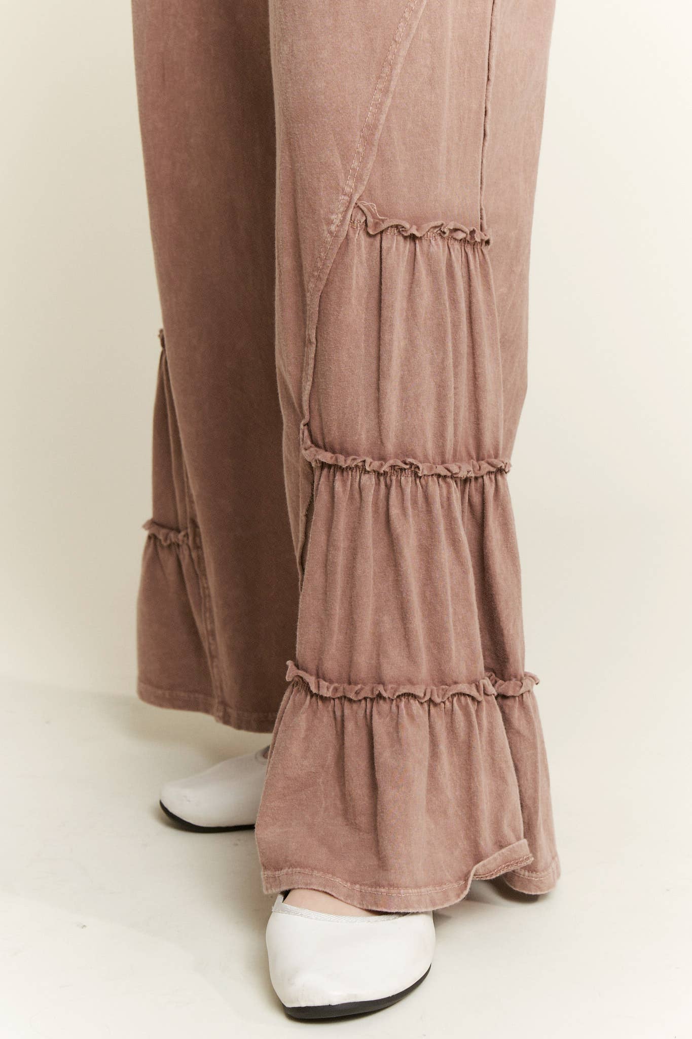 MineralWash SideRuffle Flare pants