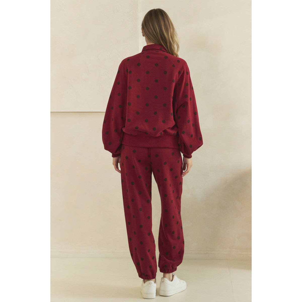 Playful Charm Polka Dot Quarter Zip