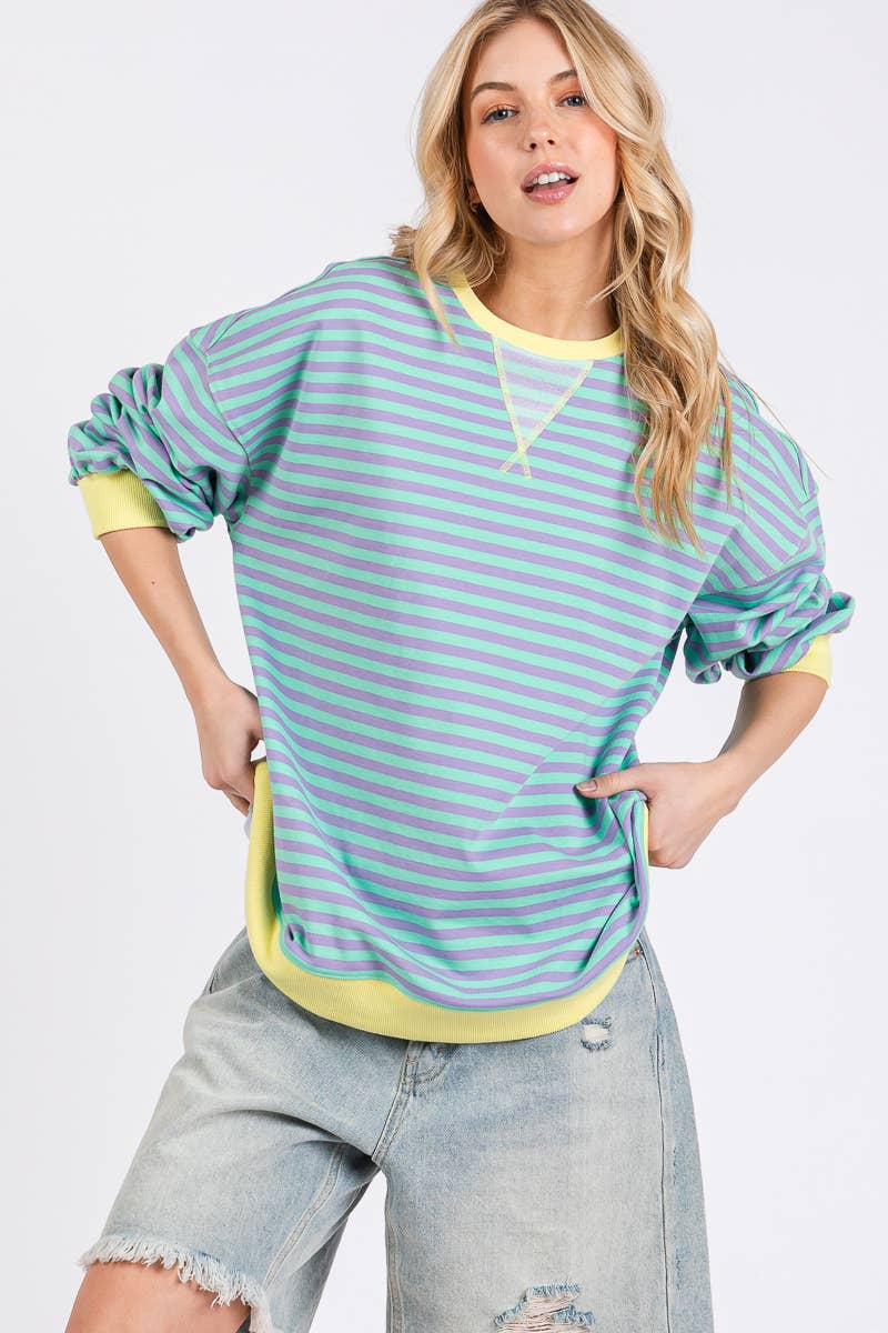 MULTI COLOR STRIPED SWEATSHIRT