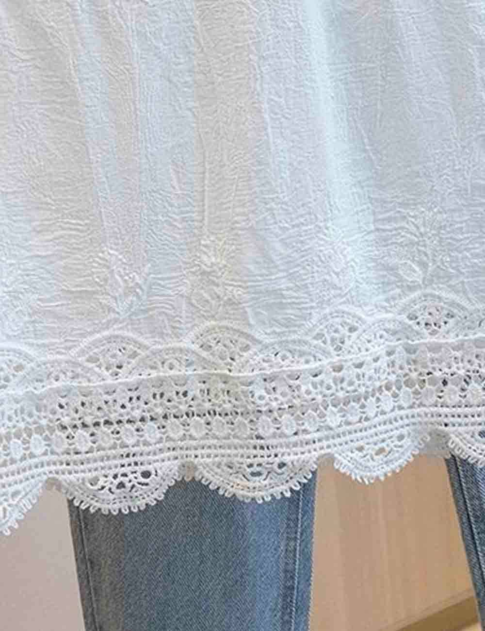 Ladies V-Neck Lace Embroidery String Shoulder Cami Top