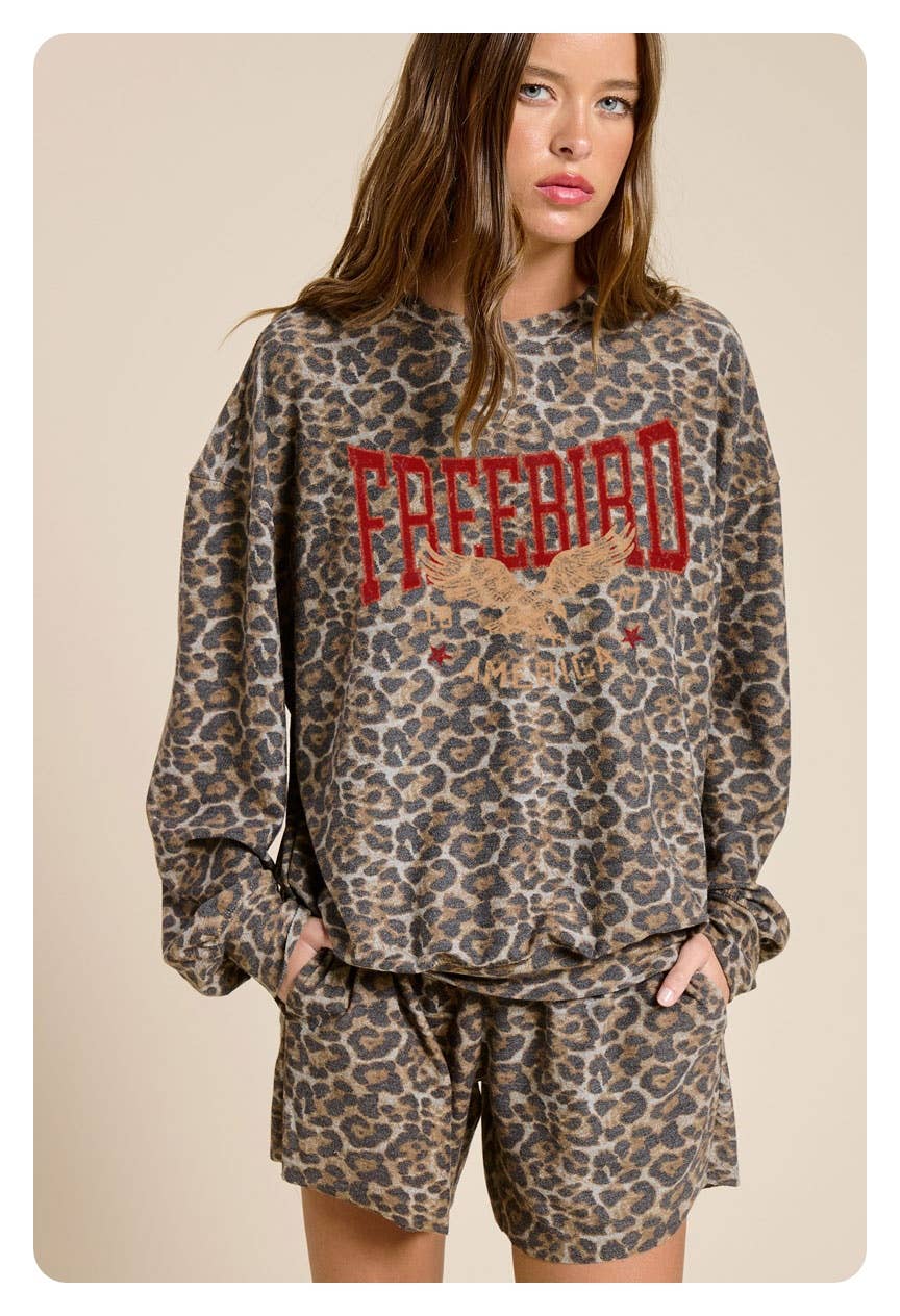 Free Bird America 1977 Graphic L/S French Terry Pullover