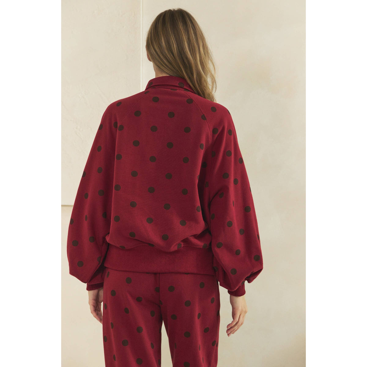 Playful Charm Polka Dot Quarter Zip
