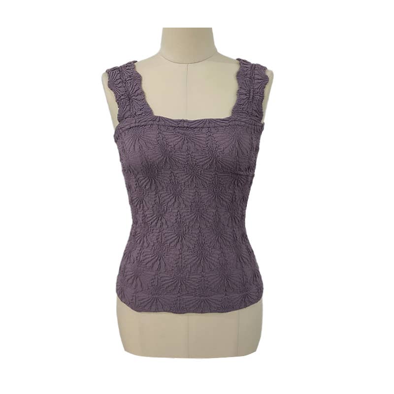 Flowers Jacquard fitted Tank