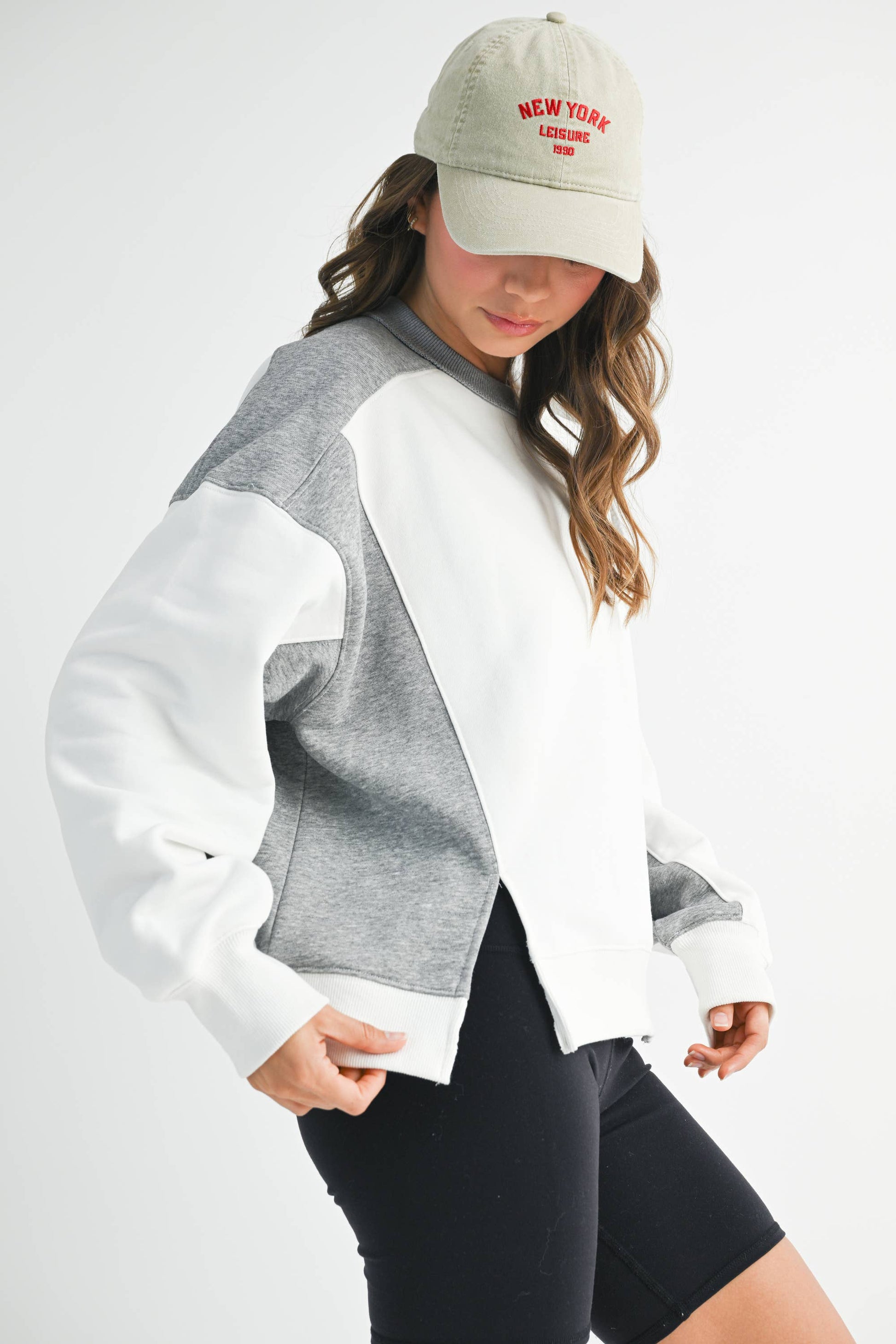 Colorblock Terry Pullover Sweatshirt