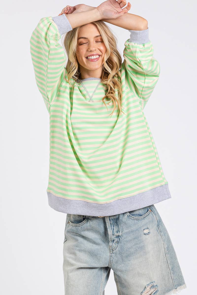 MULTI COLOR STRIPED SWEATSHIRT