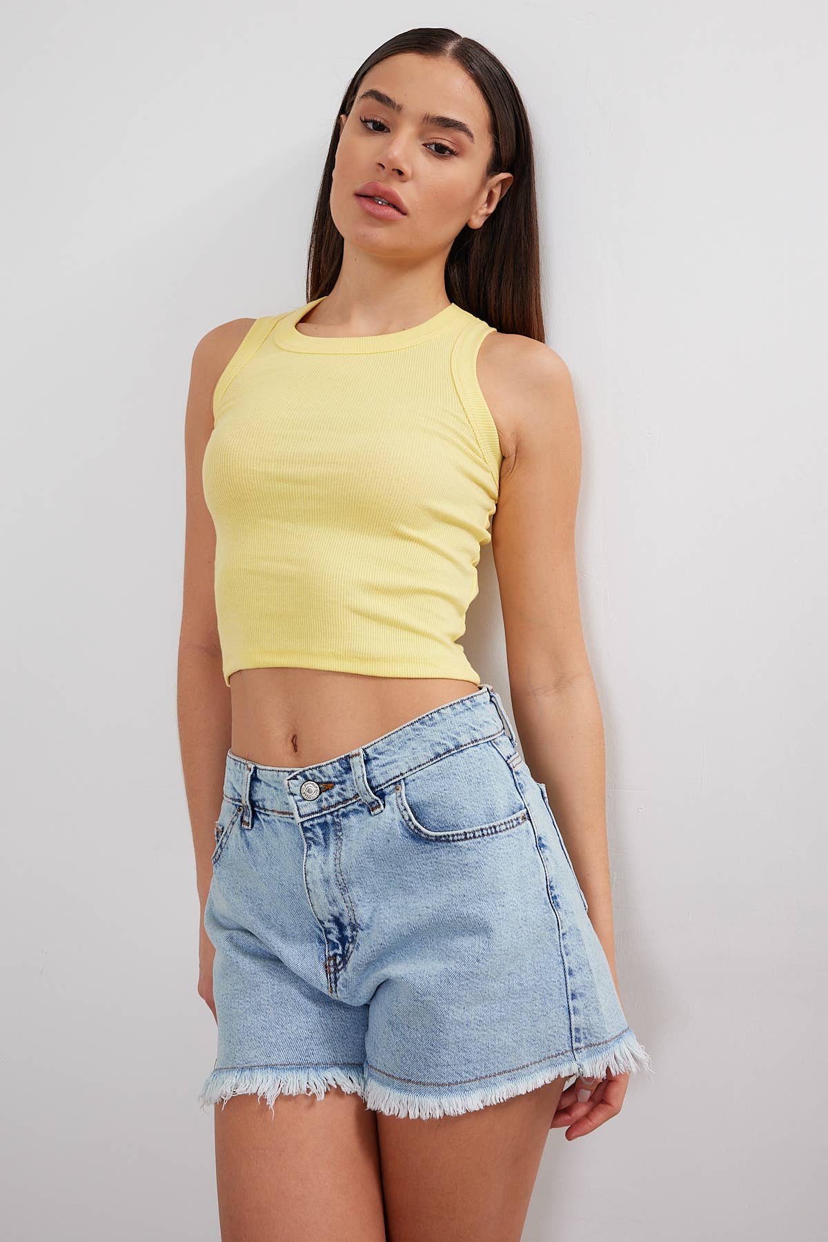 Crew Neck Tank Top Cropped