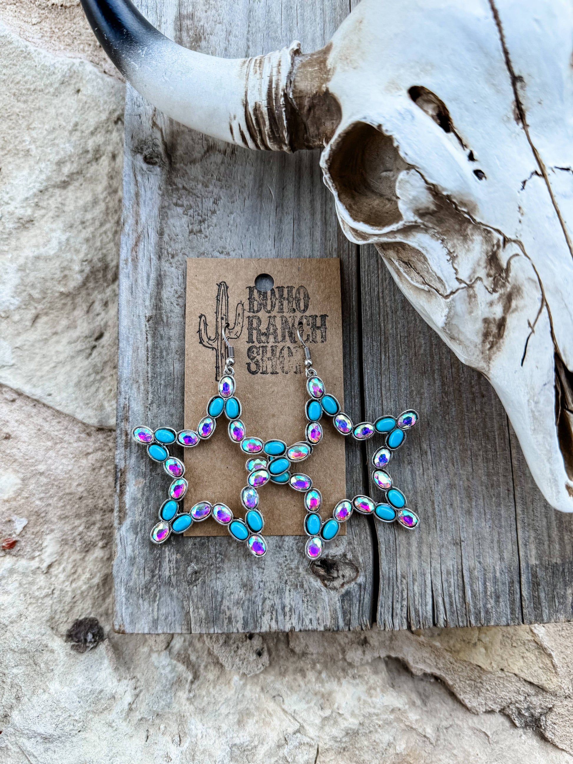 Western Star Earrings - Rhinestone