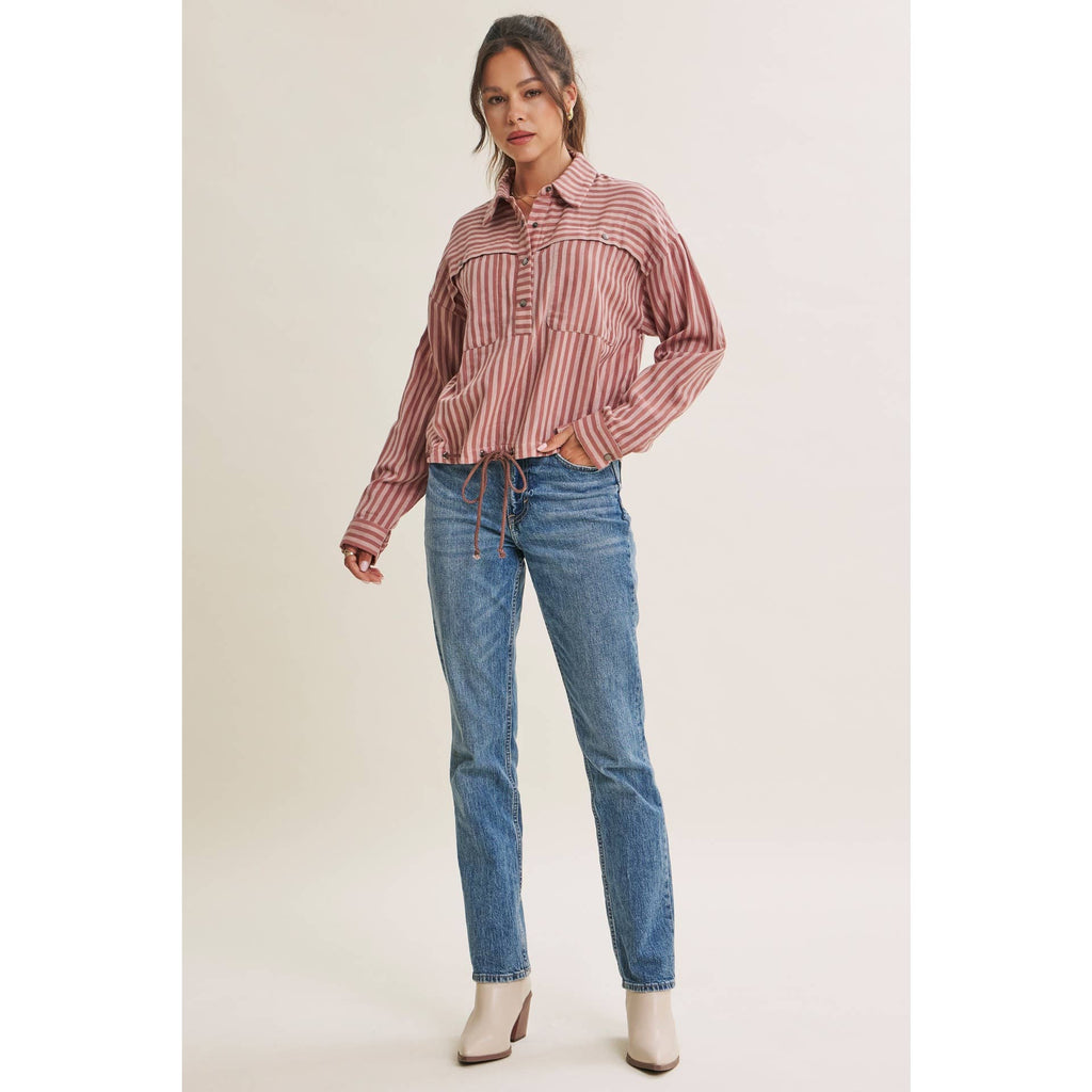 DESERT MORNING STRIPE DRAWSTRING PULLOVER