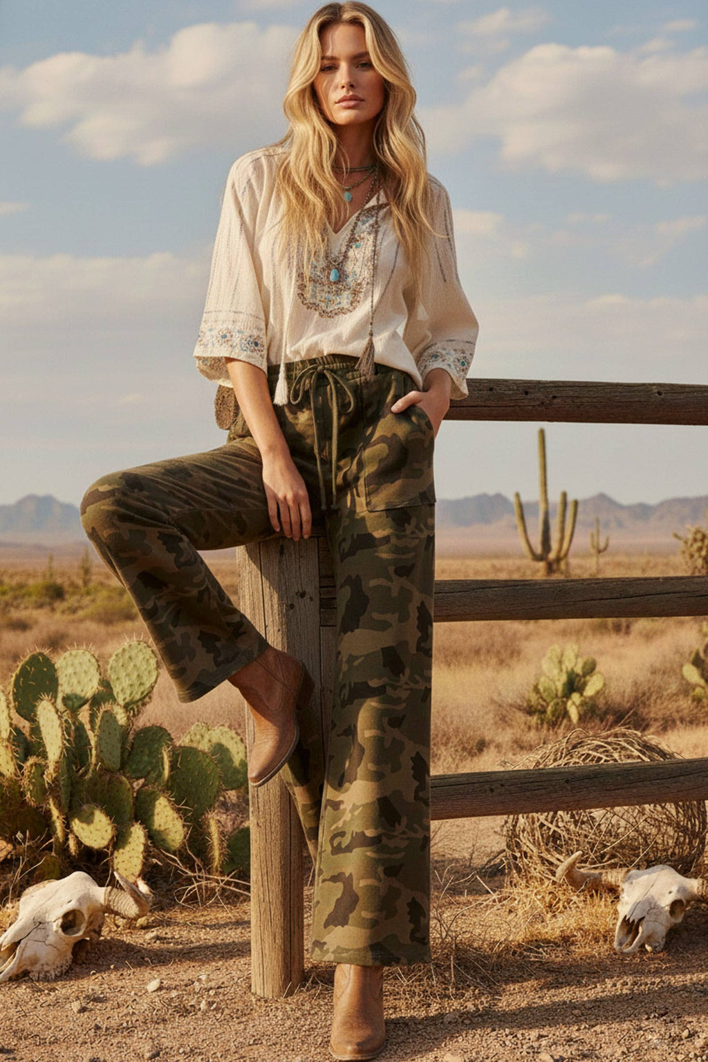 Camo Wide Leg Pants
