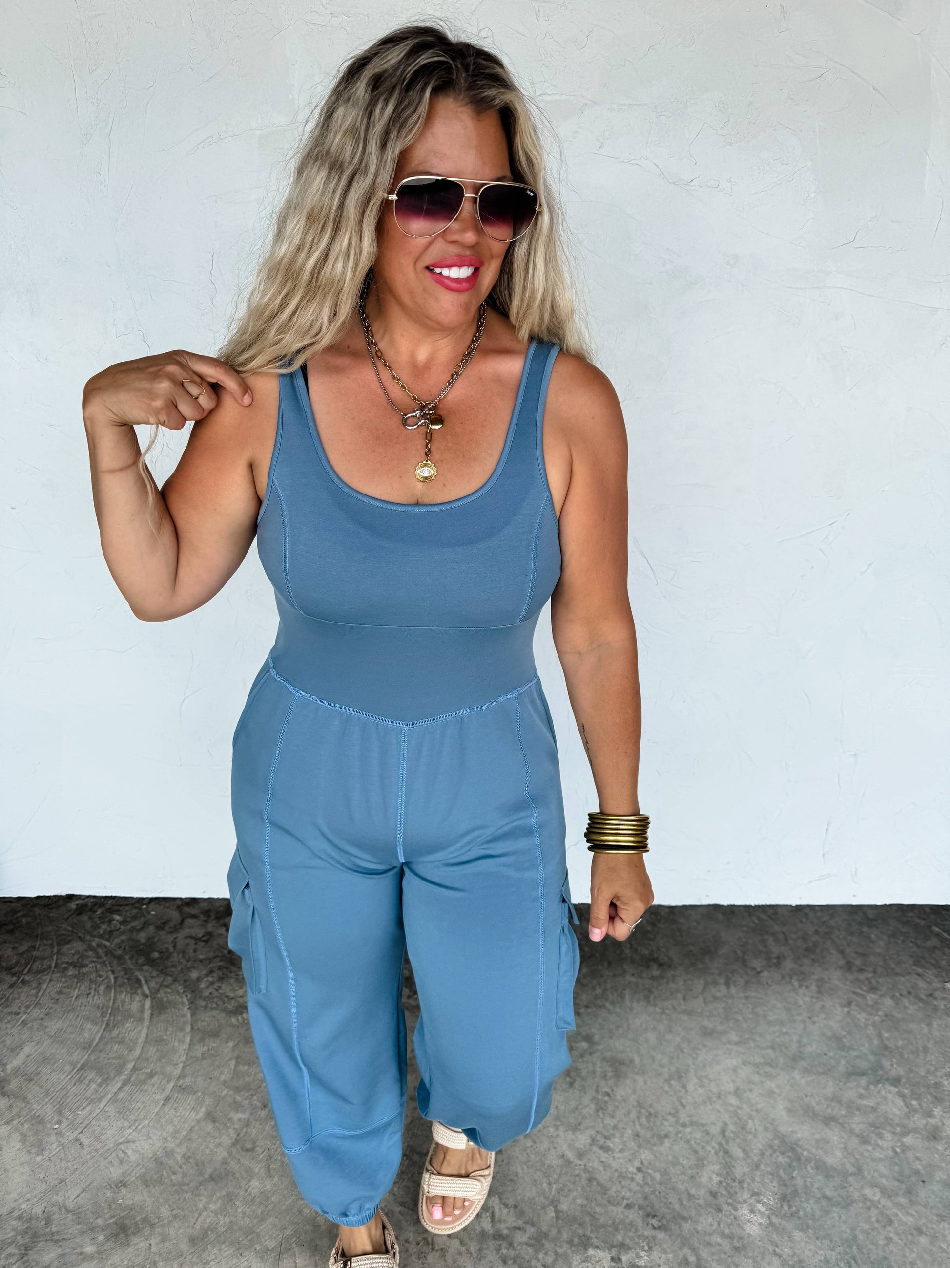 ALL SET TANK ROMPER