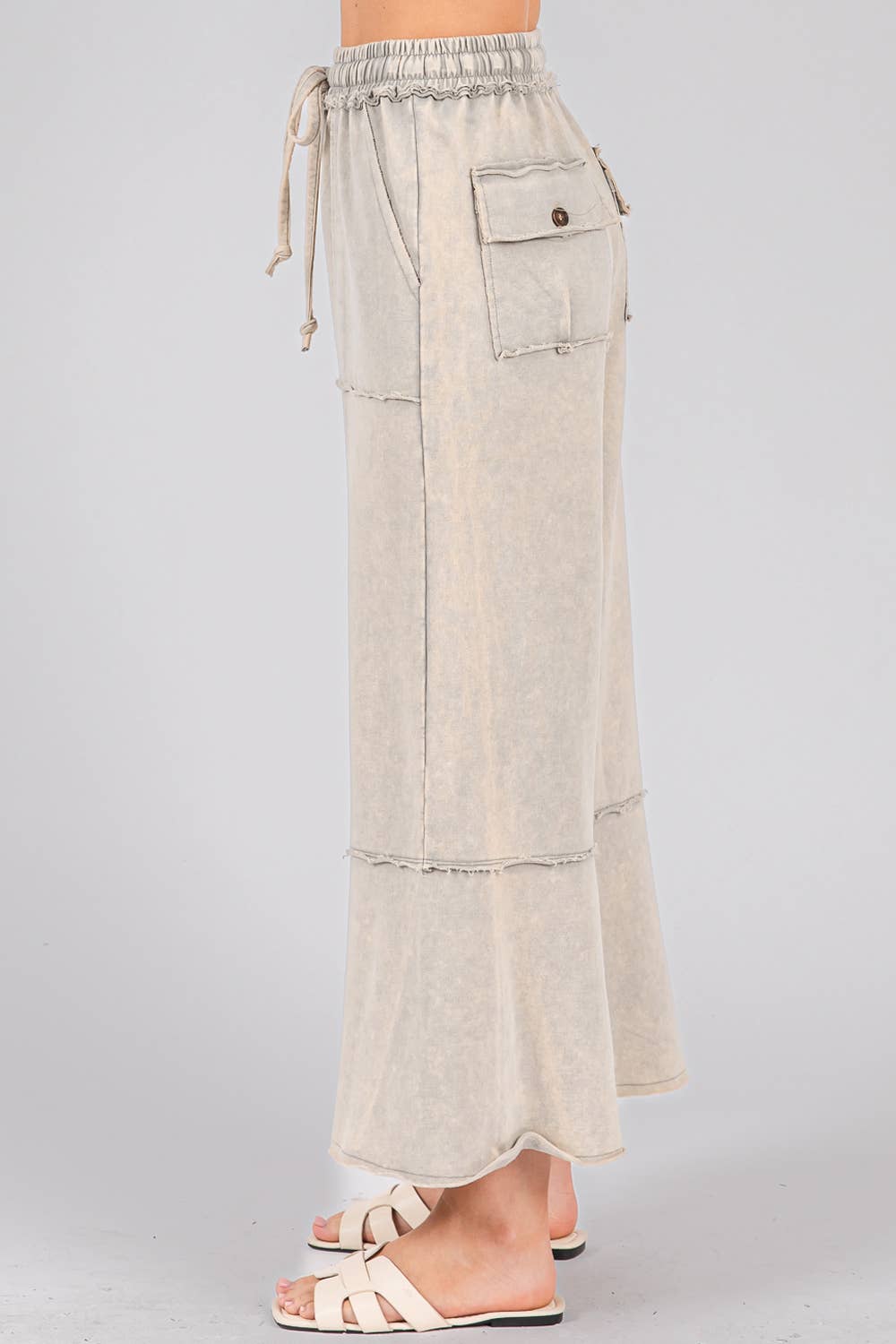 MINERAL WASHED TERRY KNIT PANTS