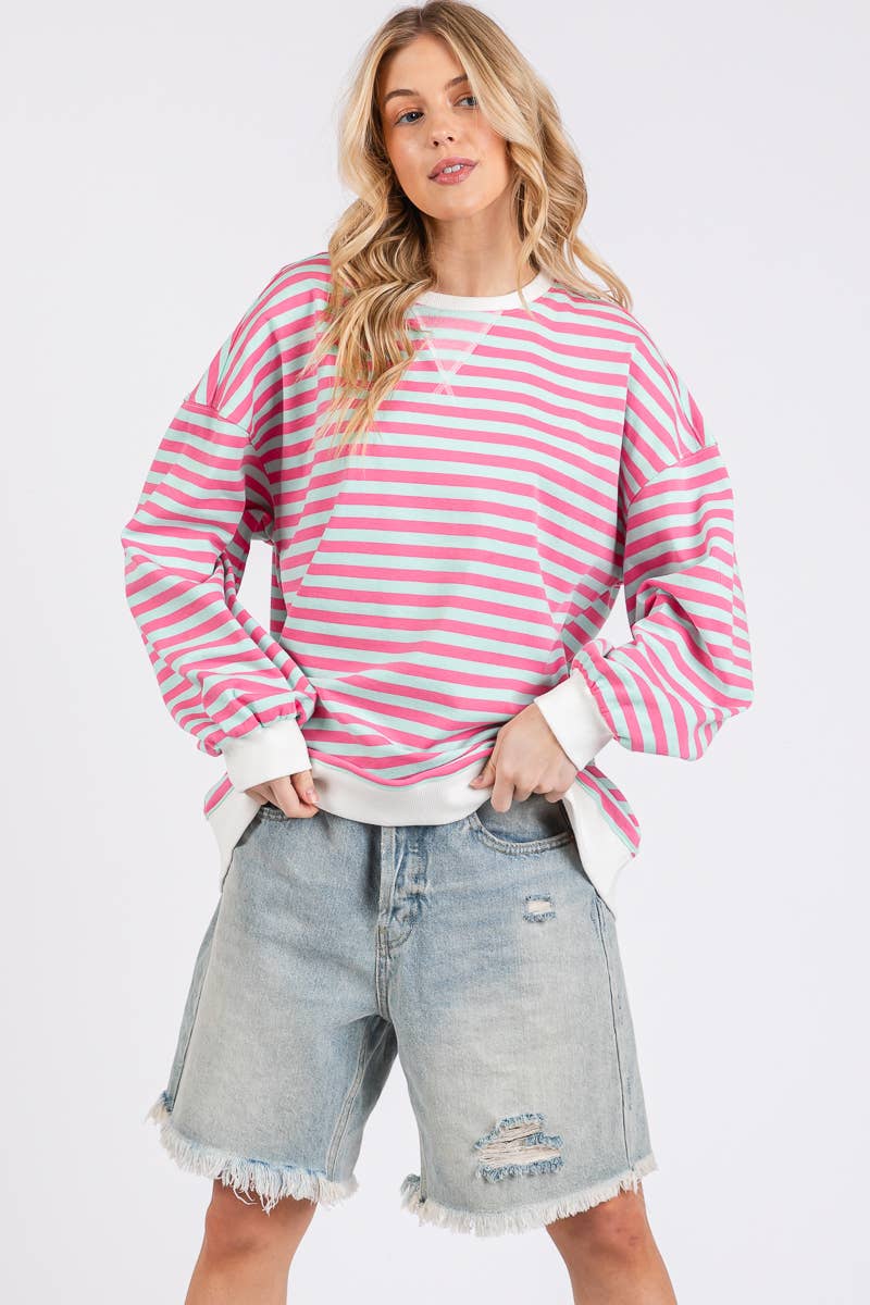 MULTI COLOR STRIPED SWEATSHIRT