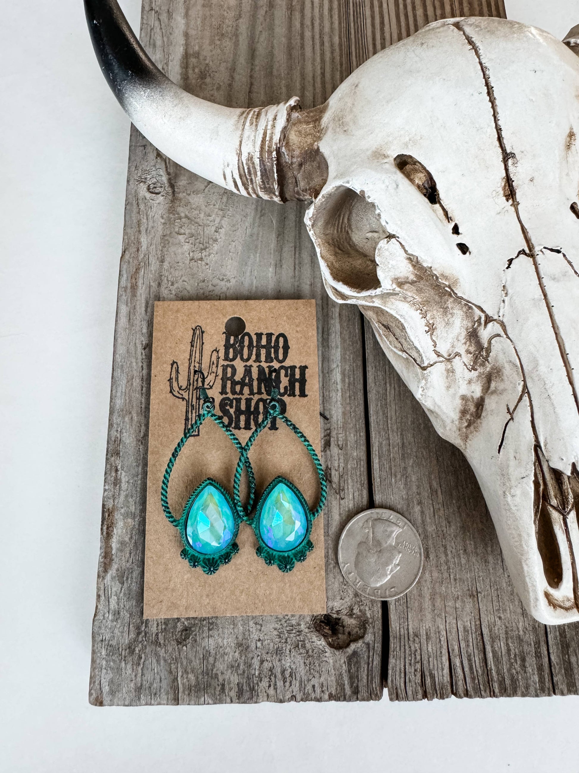 TEARDROP AB STONE Rhinestone Teardrop Earrings