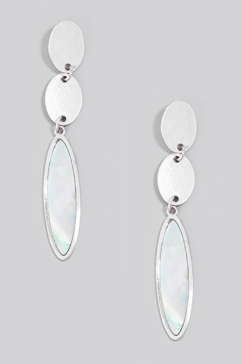 Tiered Seashell Oval Chain Earrings