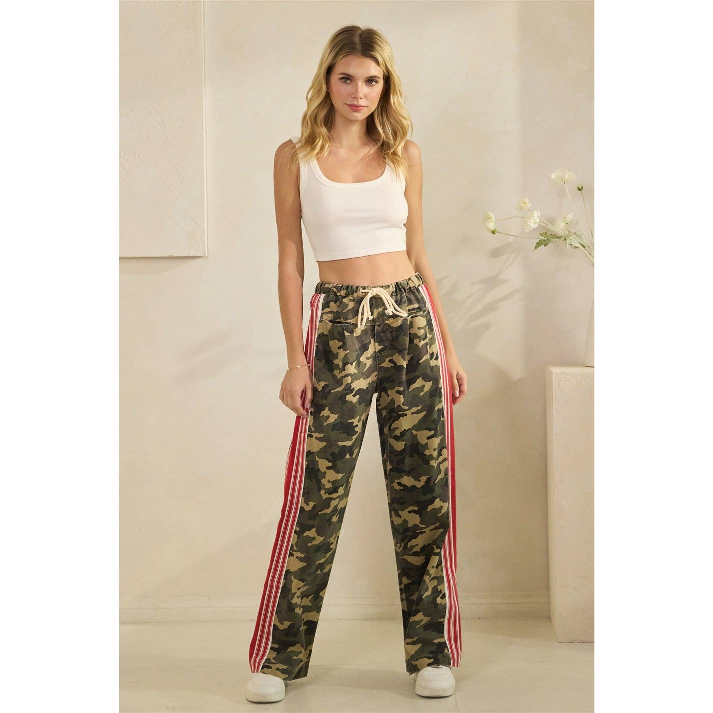 Sport Striped Wide Legged Pants