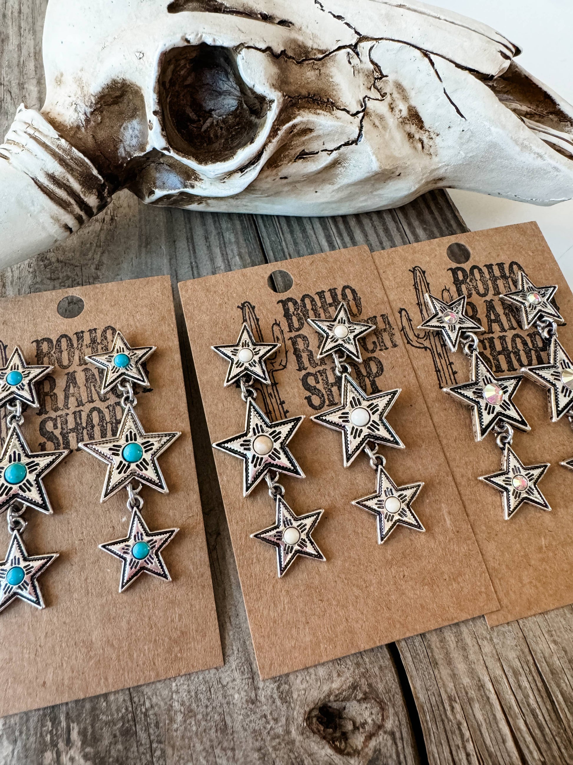 Western Star Dangle Earrings