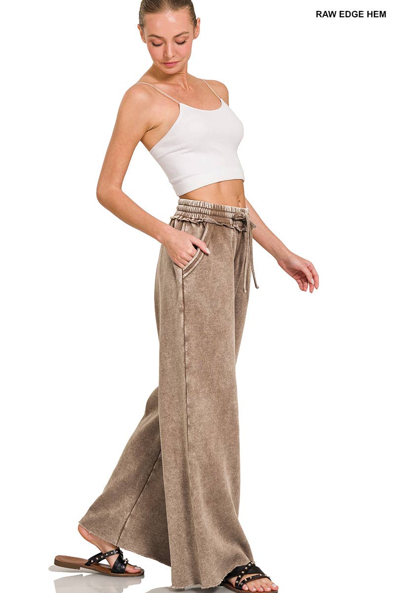 Acid Wash Fleece Sweatpants Zenana