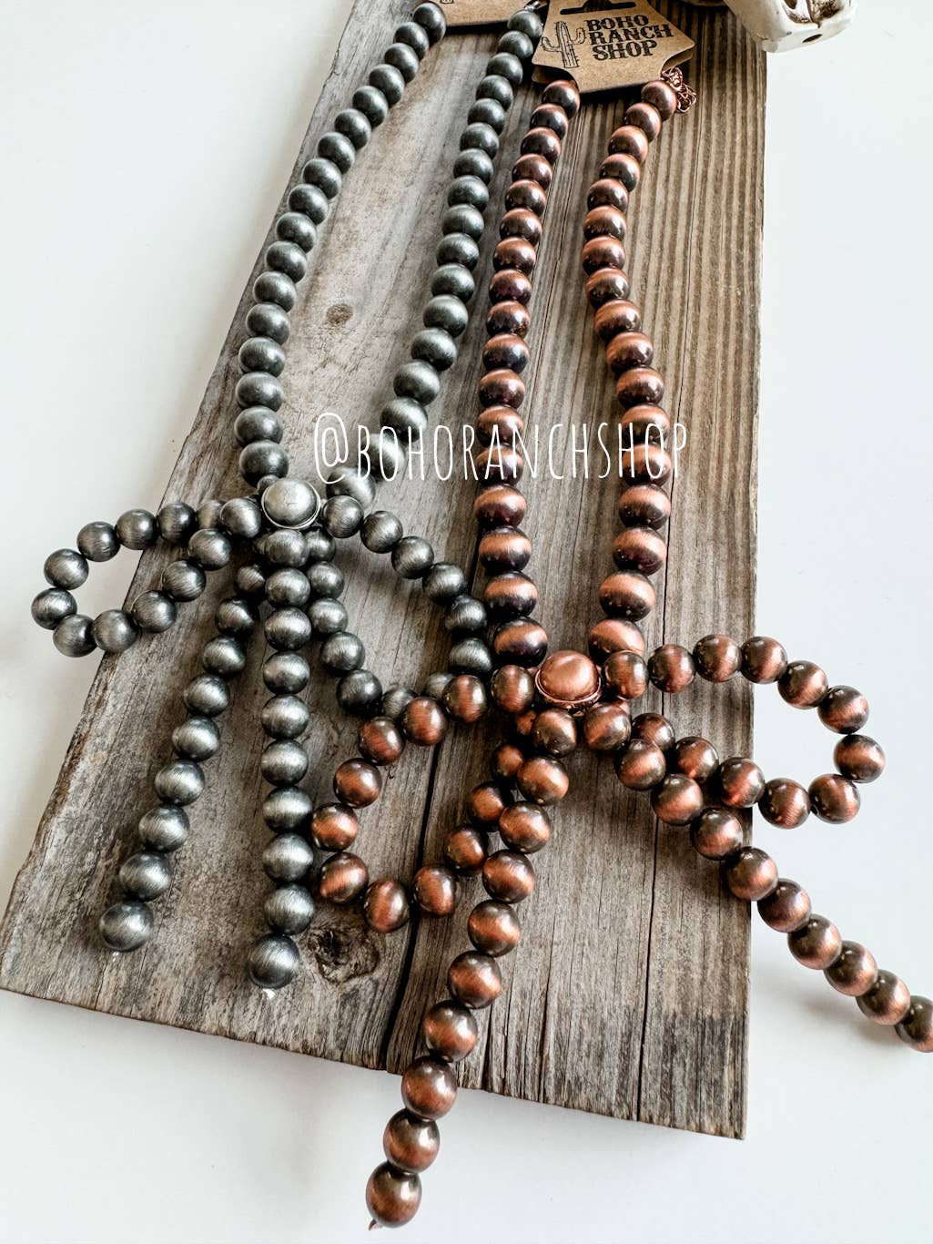 Western Navajo Bead Large Bow Necklace
