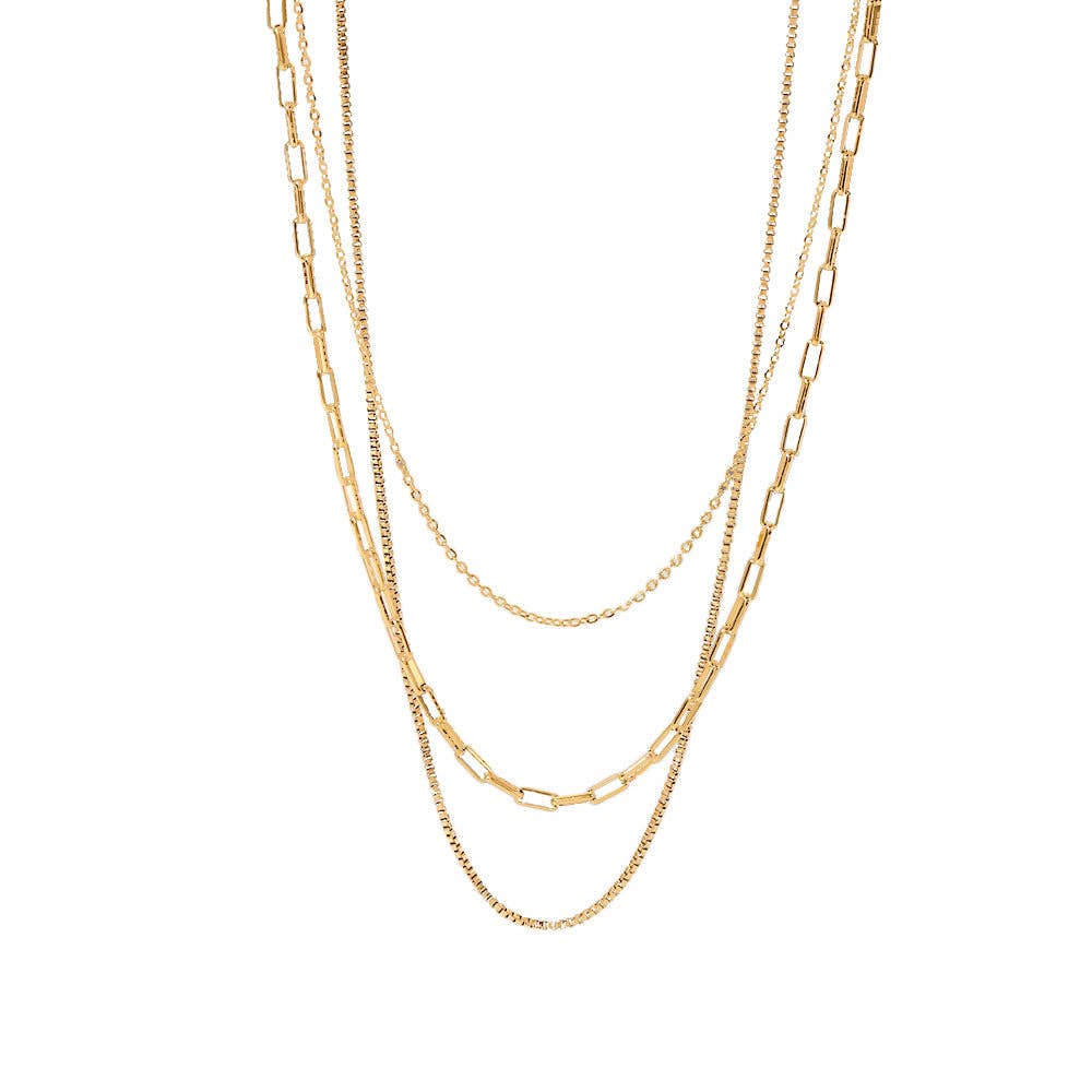 Paperclip Triple Layers Necklace