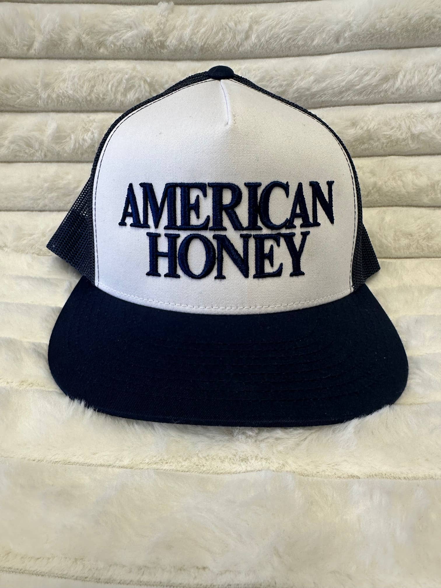 AMERICAN HONEY puff embroidered snapback hat