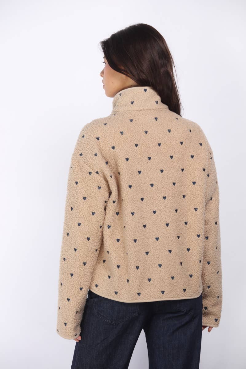 Bonded Sherpa With Embroidery Detail Jacket