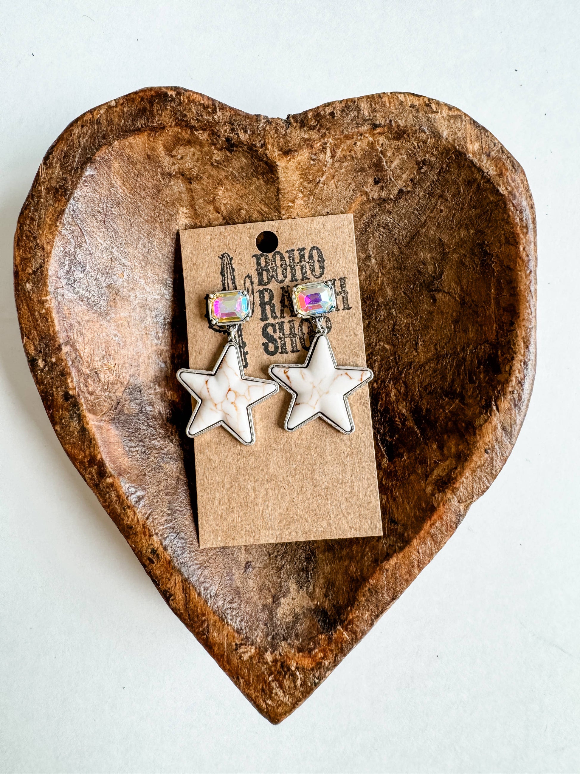 Western Star Cactus Rhinestone Earrings
