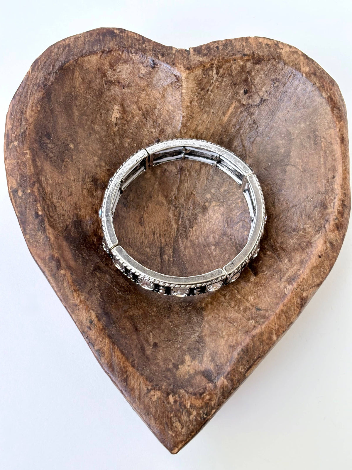 Western Style Square Rhinestone Stretch Bangle Bracelet