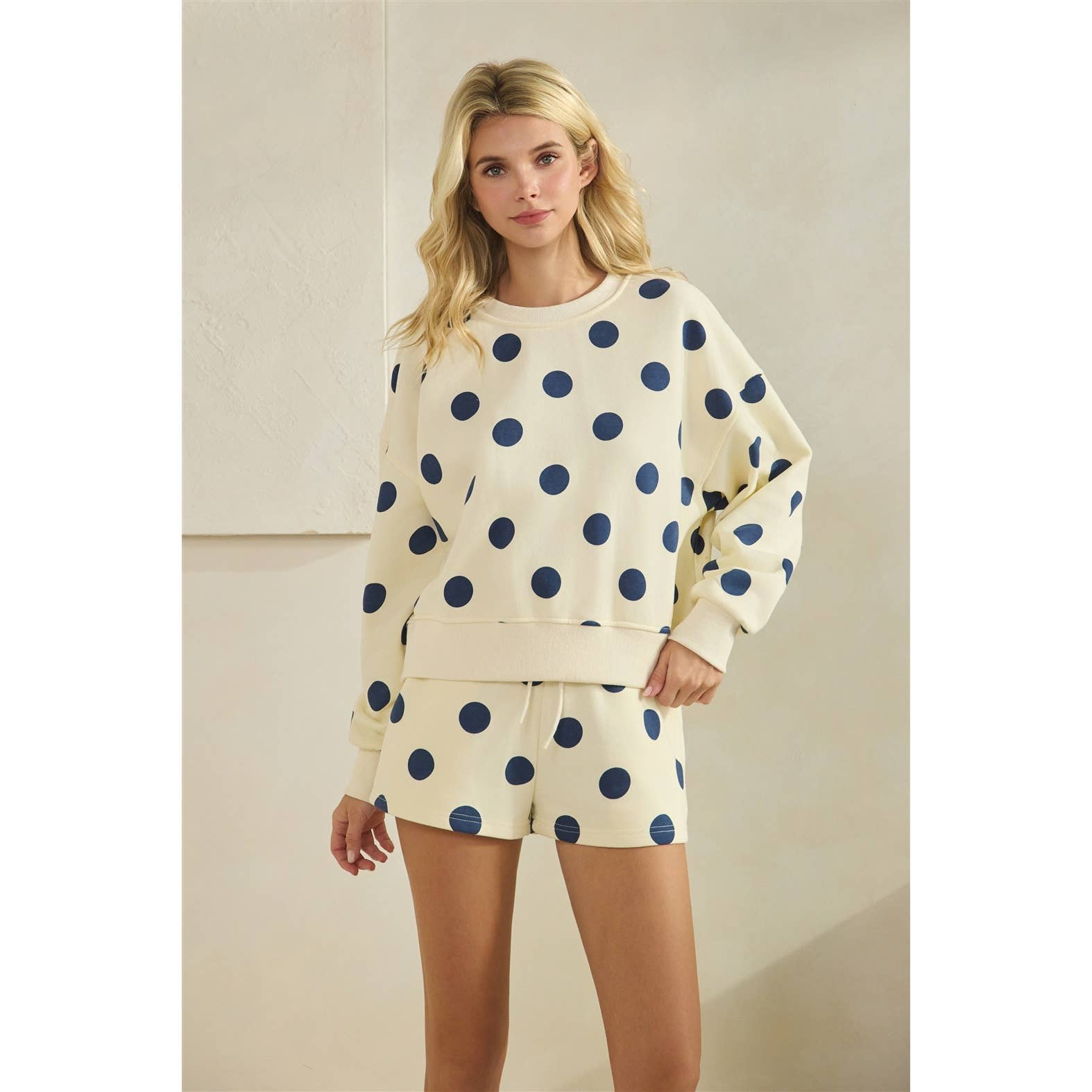 Polka Dot Crew Neck SweatShirt